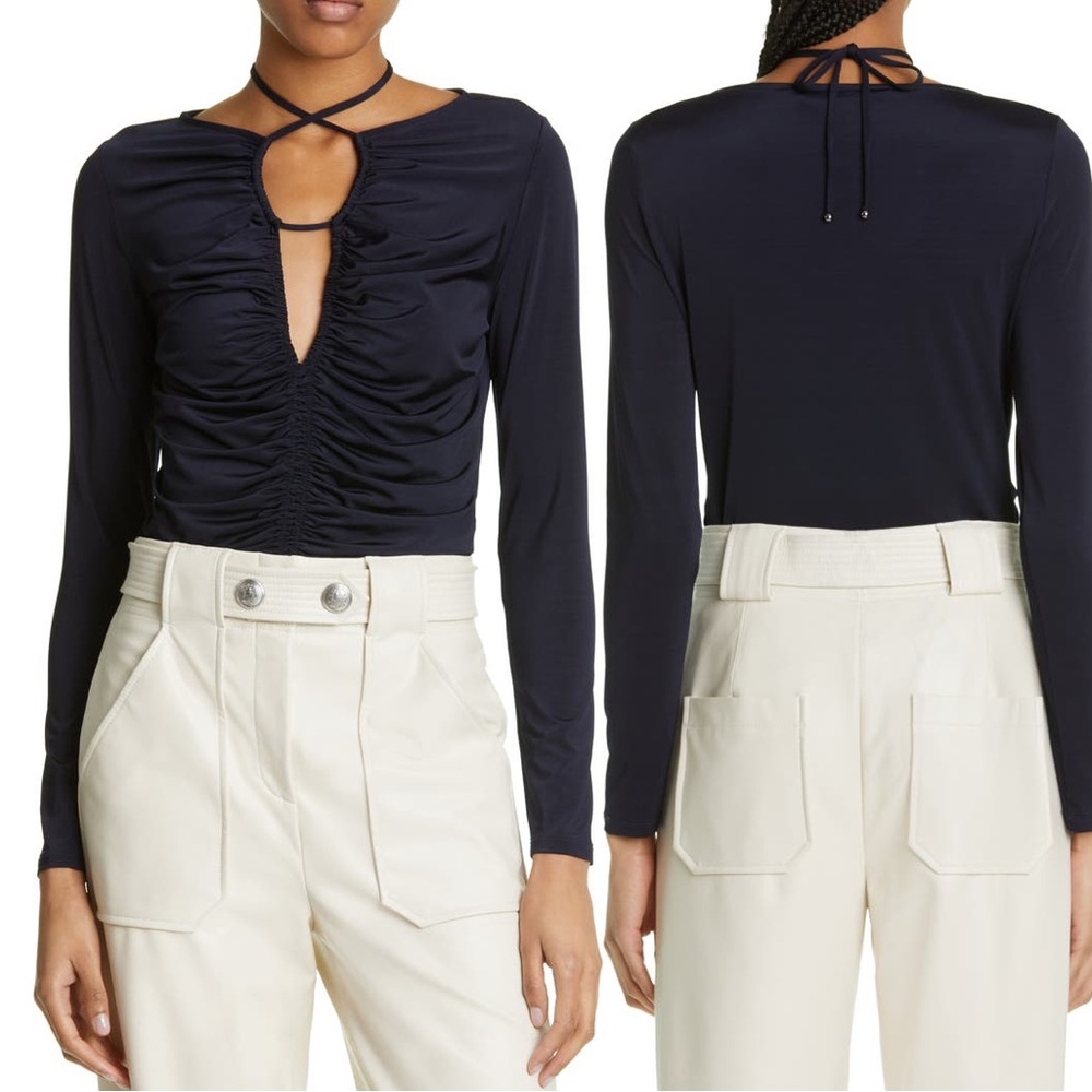 1 hour sale. Veronica Beard, Roque Ruched Tie back top, STUNNING